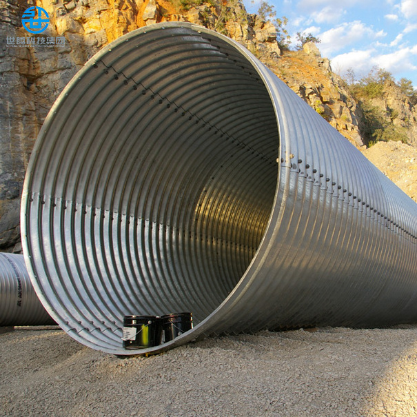 Corrugated Tube SS400 Corrugated Steel Culvert Hot Dipped Galvanized Corrugated Metal Pipe Large Size 48 Culvert Pipe