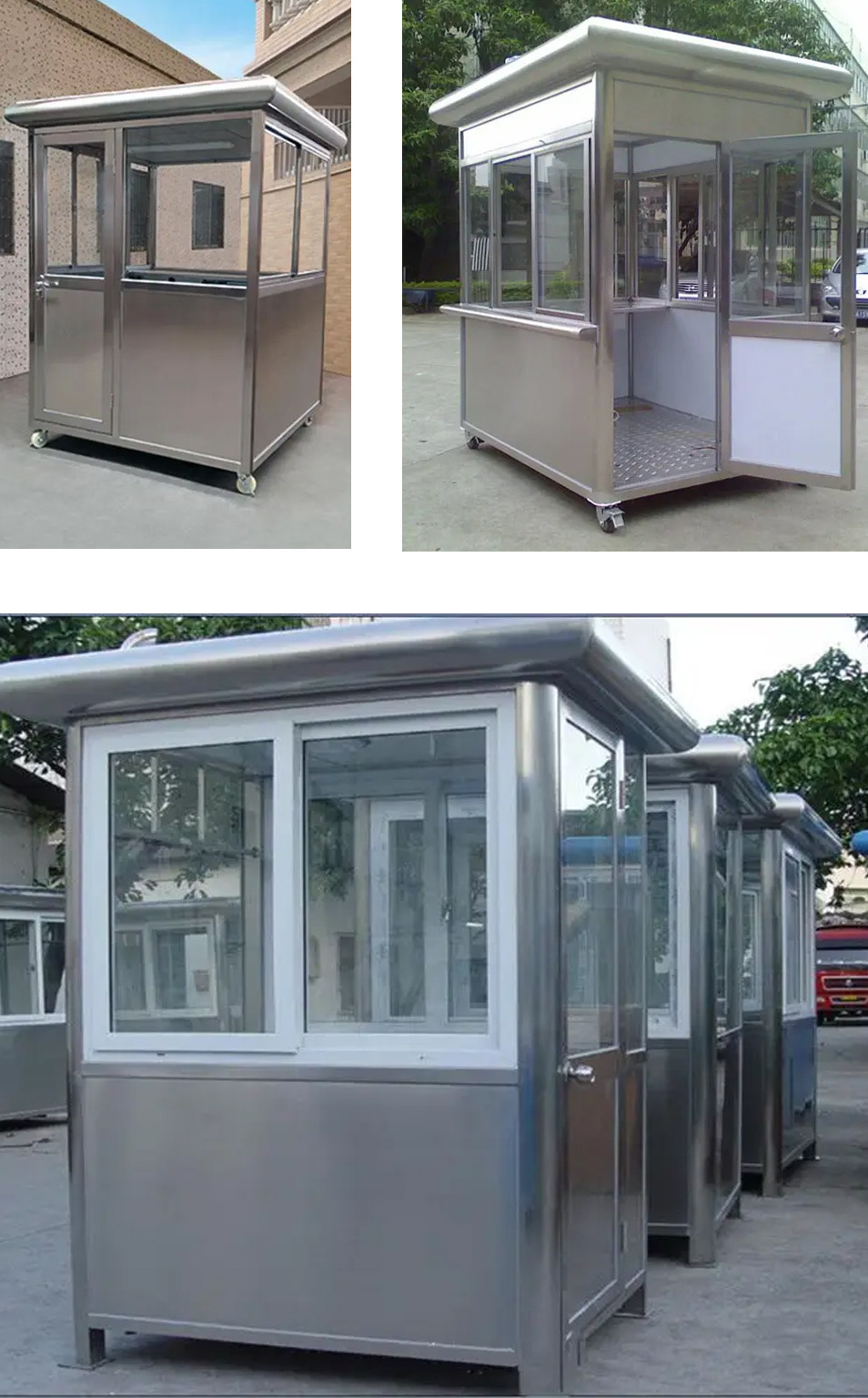 Wholesale price mobile outdoor kiosk ticket booth guard house cabin long life small prefab house for security guard room