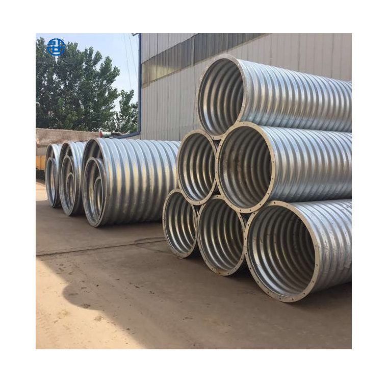 Easy assembly corrugated galvanized culvert pipe sanitary equipment accessories for sewage discharge half round culvert pipe