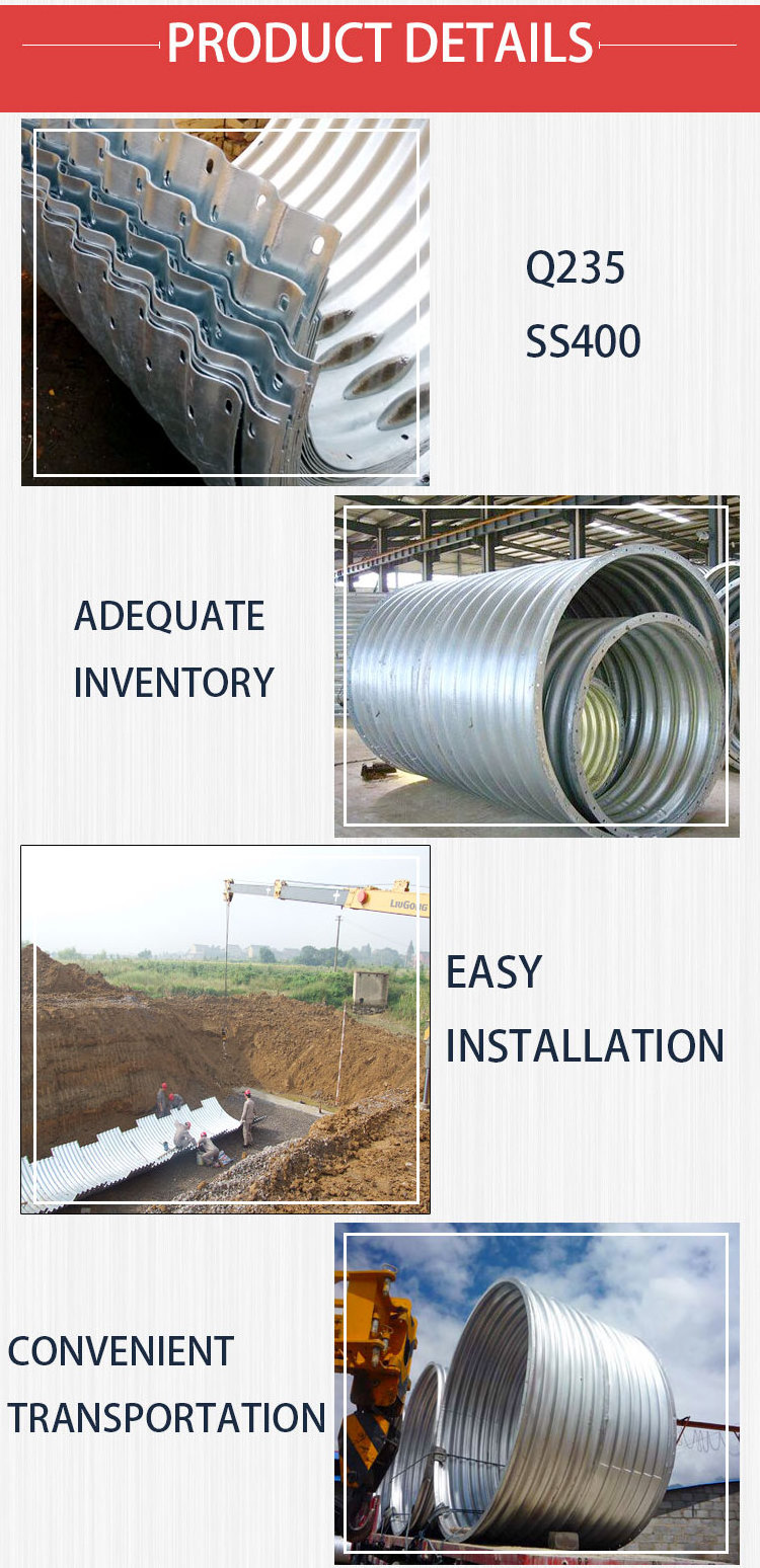 Corrugated Culvert 8 Foot Diameter Pipe Large Diameter Corrugated Metal Pipe  Anti Corrosion Galvanized Corrugated Culvert Pipe | BestSuppliers.com, image size:750x1548