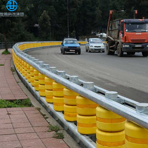 Wholesale  Safety Rolling Guardrail Yellow EVA Roller Barrier Highway Traffic Safety Guardrail Roadway Crash Barrier