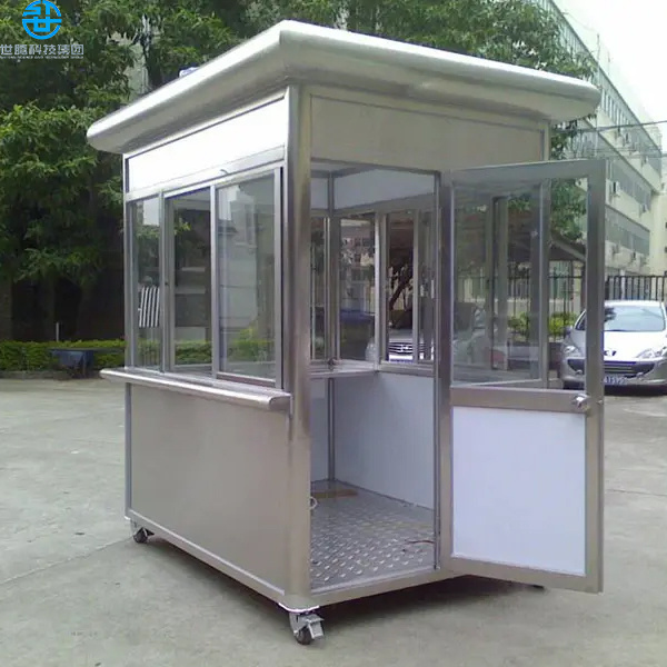 Wholesale price mobile outdoor kiosk ticket booth guard house cabin long life small prefab house for security guard room