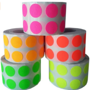 Color Coding Dot Stickers Fluorescent Collection 500 of Each FL Pink  Labels