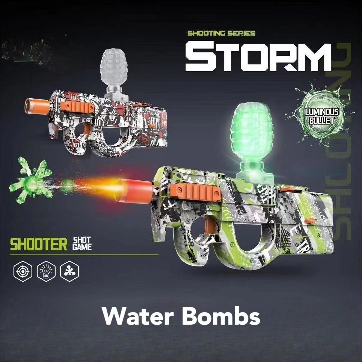 Wholesale Electric Automatic  Glow In The Dark Gel Balls  Water Bomb Gun Gel Ball Blaster Gun toy  for adult