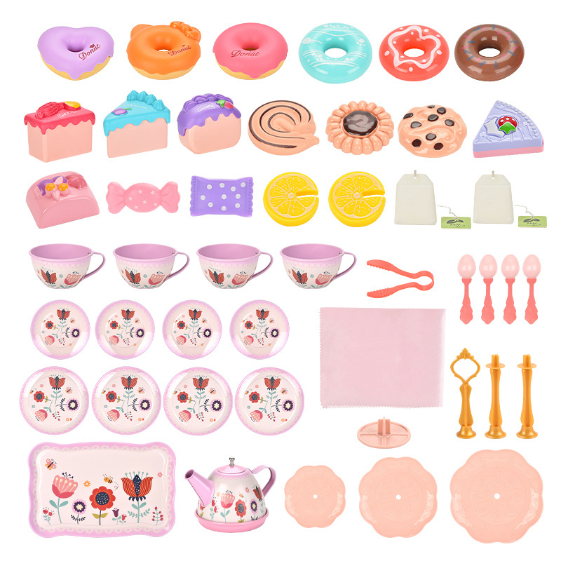 Princess Tea Time Toy with Food Sweet Treats Play set Tea Party Set for girls Kids Kitchen Pretend Play toys