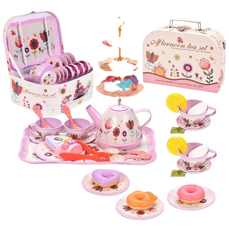 Princess Tea Time Toy with Food Sweet Treats Play set Tea Party Set for girls Kids Kitchen Pretend Play toys