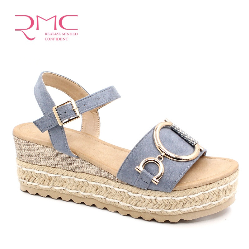 Wedges Sandal RMC 2023 Fashionable hemp rope sandals for women chunky shoes summer sandals