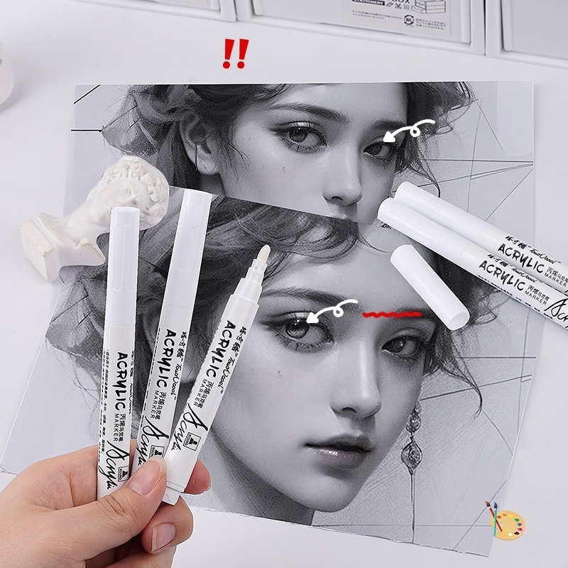 White Permanent Non-toxic Waterproof Plastic Filling Tire Painting Shoe Surface Graffiti Signature Writing Fiber Pen Marker Pen