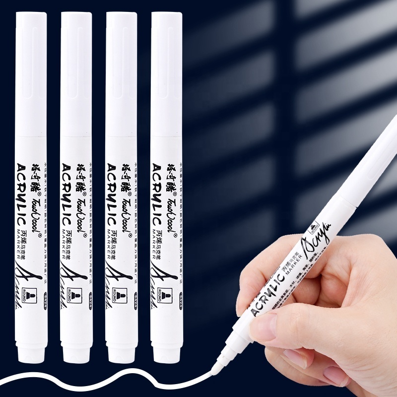 White Permanent Non-toxic Waterproof Plastic Filling Tire Painting Shoe Surface Graffiti Signature Writing Fiber Pen Marker Pen