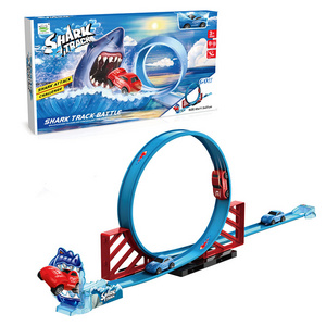 DIY Construction Race Tracks Set Car Toys Speed Return Shark Car Track Toy for Children