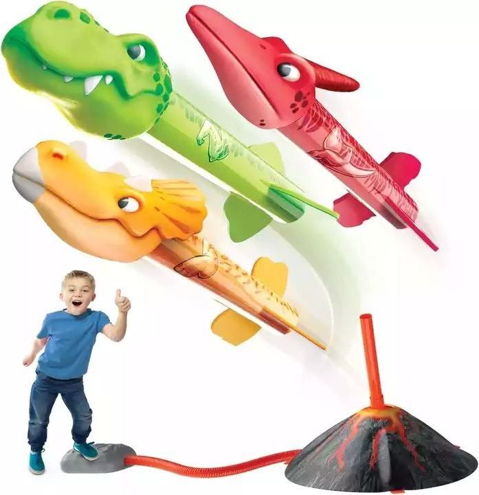 Hot Selling Foam 3 Dinosaur Toy Rockets Launcher Fun Jump Activities Toys Dino Blasters For Outdoor Summer Toy