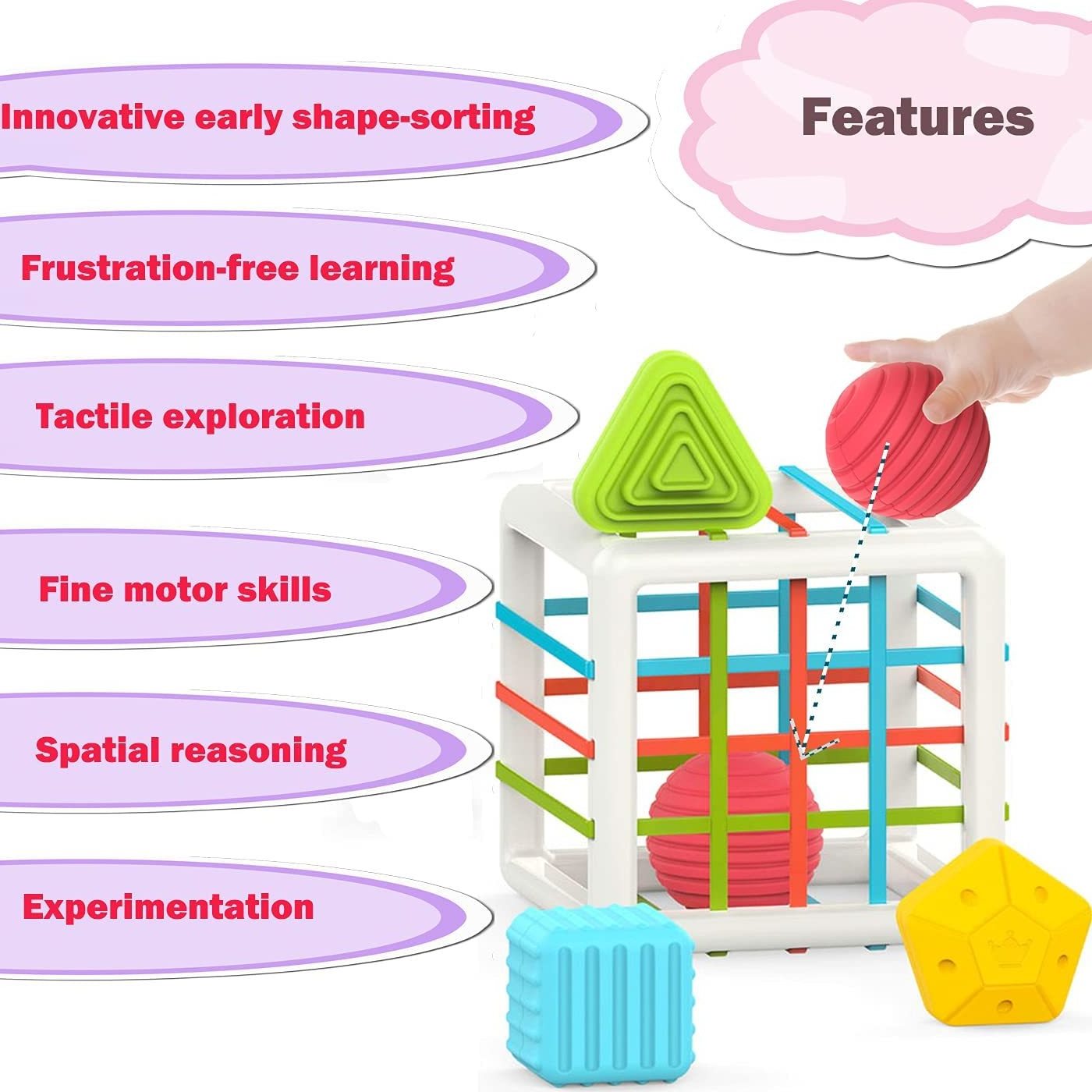 New Children Classic Portable Silicone Montessori Material Educational Toy Shape Sorter For Kids Learning Toys For Toddlers