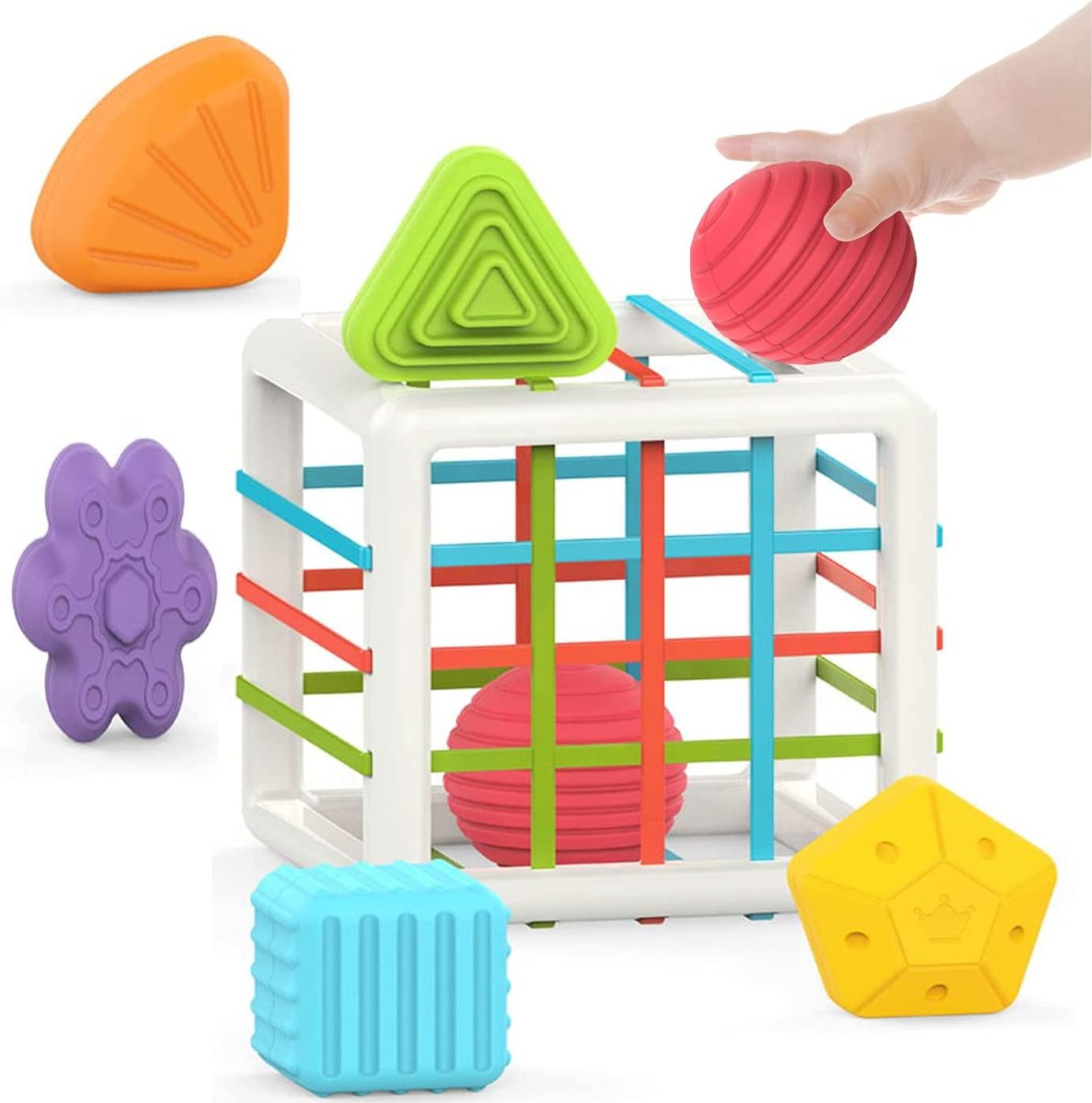 New Children Classic Portable Silicone Montessori Material Educational Toy Shape Sorter For Kids Learning Toys For Toddlers