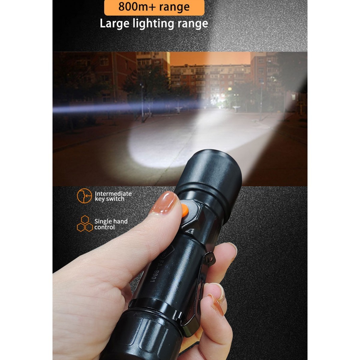 Powerful Rechargeable Led Flashlights IP66 Waterproof Hunting Tactical Mini Torch Multi-function Aluminium Alloy Camping IP68 95