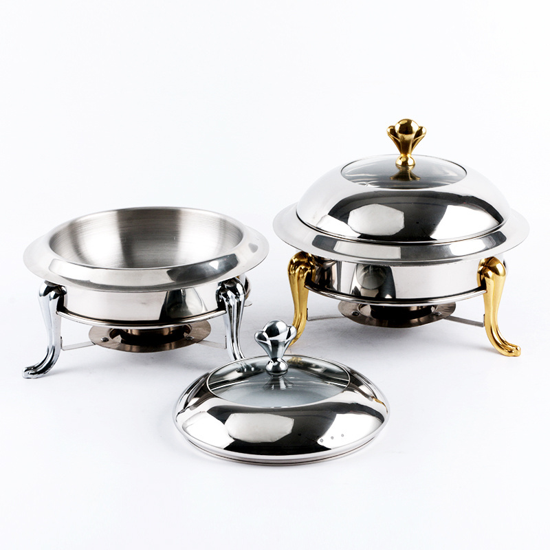 Luxury Multi Specification Round Buffet stove Catering Kitchen Equipment Serving Food Warmer Chafing dish set