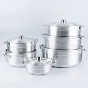 Hot Selling Africa Southeast Asia Style Kitchen 6 Piece Aluminum Pot Cookware Set With Lid