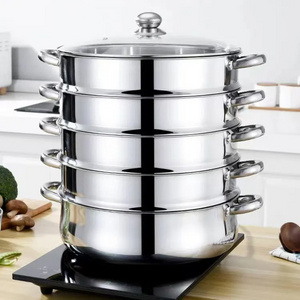 Hot selling stainless steel 5 layer steamer cooking food steamer cooking pot cookware for kitchen