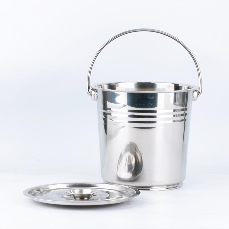 Multi functional metal bucket stainless steel water pail water ice beer bucket with handle for bar kitchen party