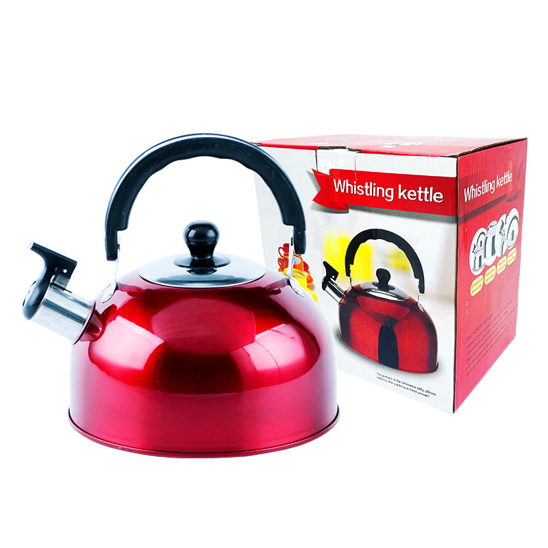 Gas Metal Silver Stovetop Induction Modern Tea Kettle Stove Top Stainless Steel Whistling Kettle Red Black Blue Color