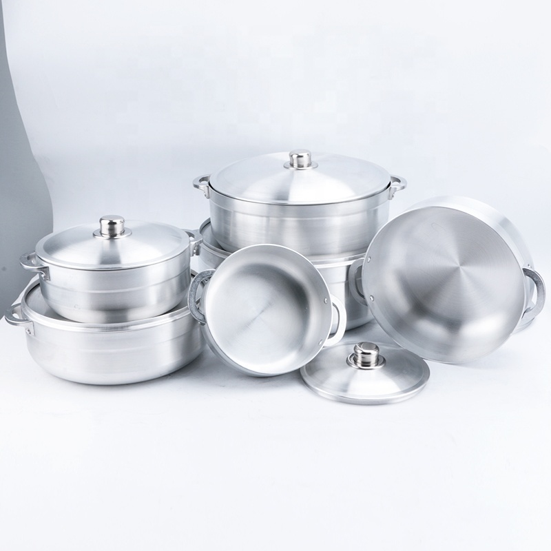 Cheap Hot Selling 6-Piece Aluminum Pot Set 20-36CM Soup Pot Die Cast Casserole Forged Kitchen Pot Cookware Sets