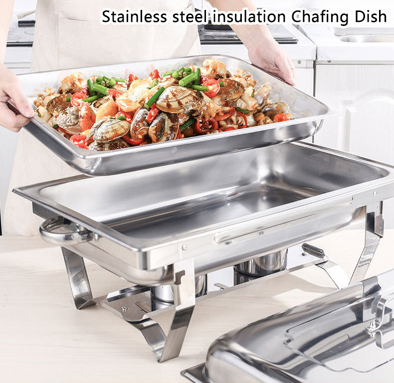 Cheap Detachable Folding Hotel Restaurant Buffet Chafing Dish Alcohol Heating Hot Pot