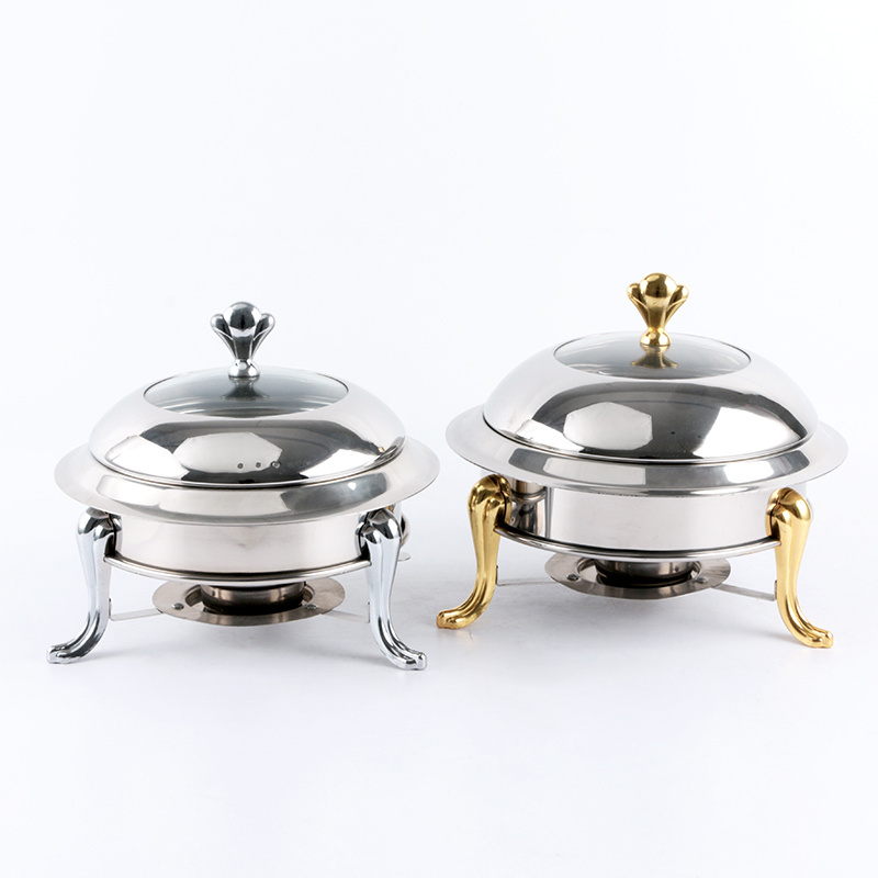 Luxury Multi Specification Round Buffet stove Catering Kitchen Equipment Serving Food Warmer Chafing dish set