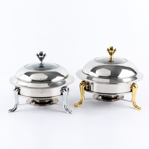 Luxury Multi Specification Round Buffet stove Catering Kitchen Equipment Serving Food Warmer Chafing dish set