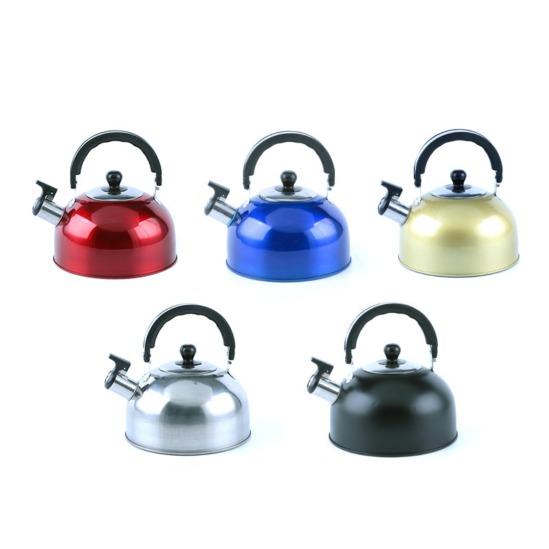 Gas Metal Silver Stovetop Induction Modern Tea Kettle Stove Top Stainless Steel Whistling Kettle Red Black Blue Color