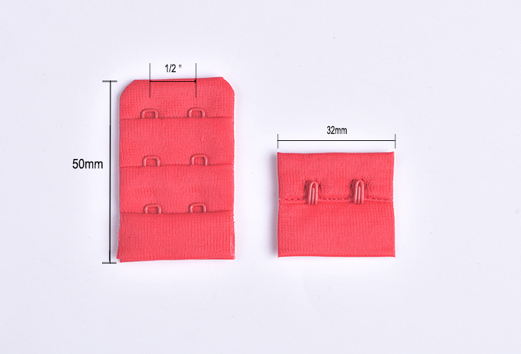 HongKui Wholesale Red polyester pure wool electroplate bra hooks and eyes tape extender 3x2