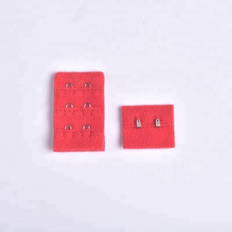 HongKui Wholesale Red polyester pure wool electroplate bra hooks and eyes tape extender 3x2