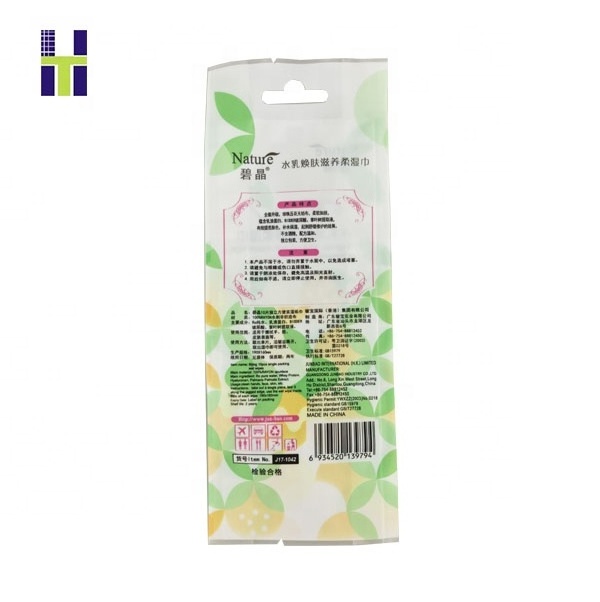 10 Colors custom printed Gravure printing packaging bags quad seal wet wipe bag with tear notch