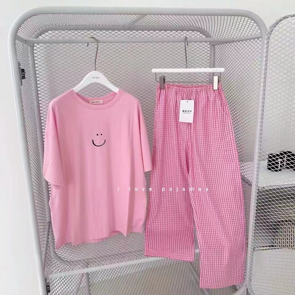 women's breathable sleepwear Pjs Daster Wanita Pijama-Por-Mayor Pyjama Femmes solid Pajama Set 2 Piece Cartoon Print Sleepwear