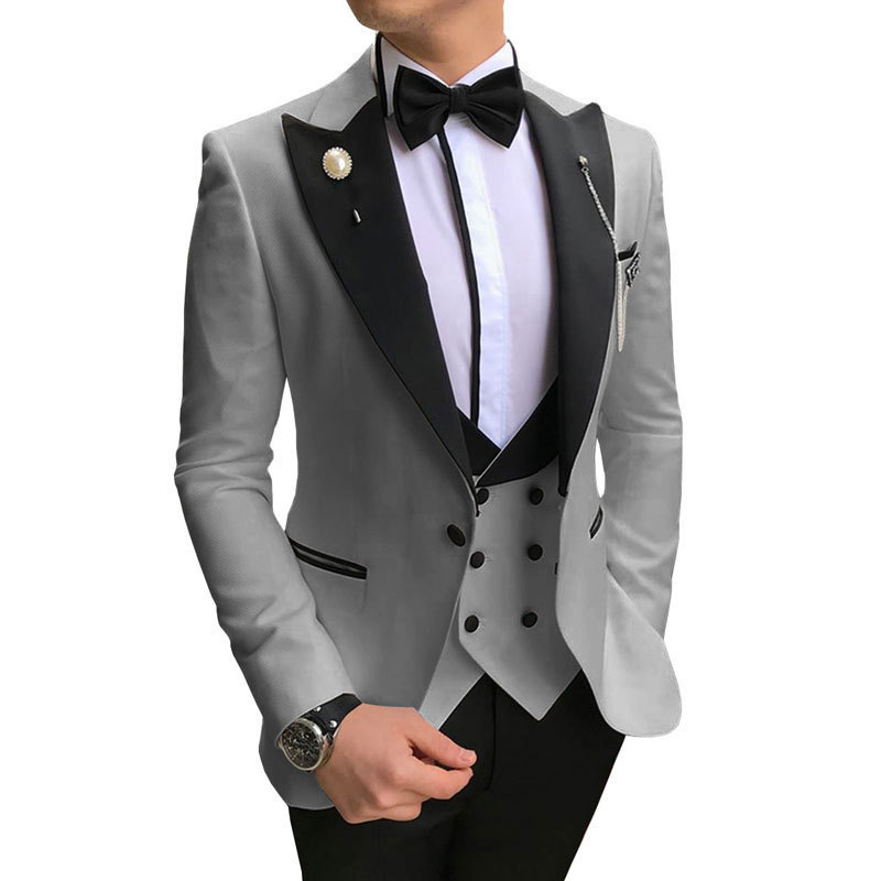 3 Piece Latest Style Men Suit Design Business Stripe Slim Fit  Men Suit