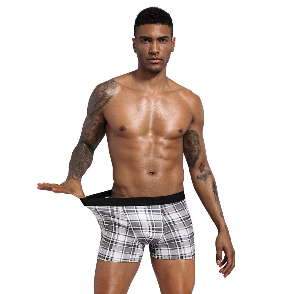 Mens Low-rise Solid Trunks Bulge Comfy Boxer Brief Underwear Underpants