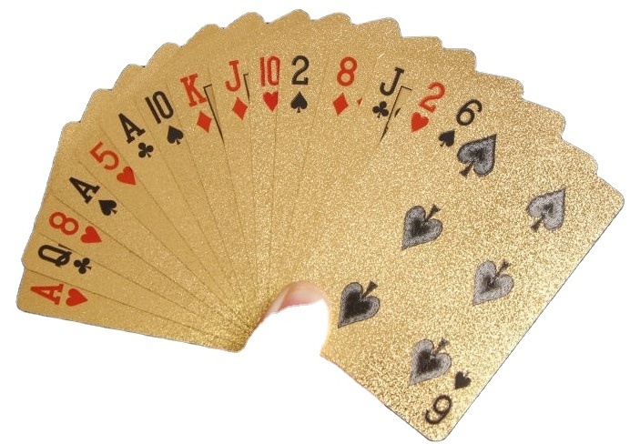 Gold Poker Washable Durable Gold and Silver Playing Cards Gold Foil Dollar Euro Checkered Poker