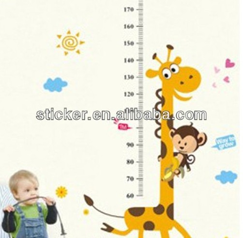 Kids height growth chart wall vinyl sticker