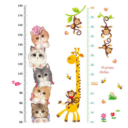 Kids height growth chart wall vinyl sticker