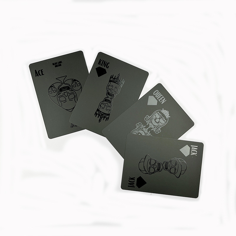 High quality PVC Playing Cards Cool Black UV Poker Playing Cards Waterproof Deck Cards with Gift Box For Party and Game