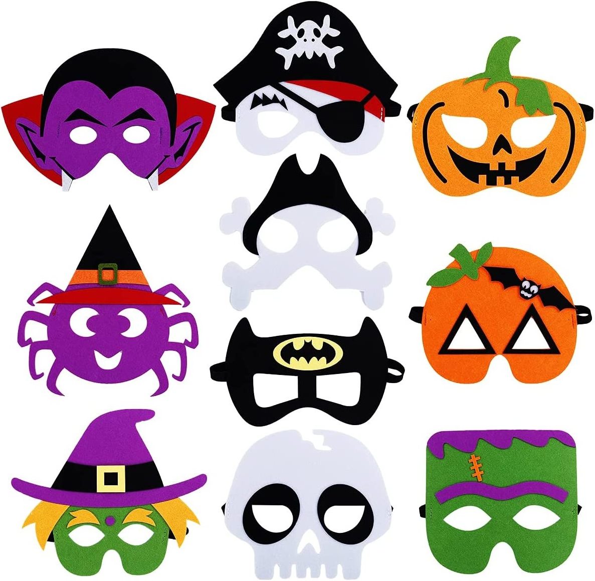 Wholesale High Quality Felt Children's Halloween Party Eye Mask Felt Party Mask Halloween Mask