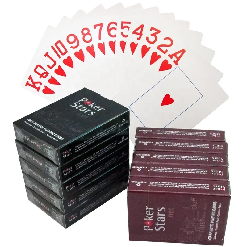 Custom Card Game Printing Texas Hold'em 63*88mm Waterproof Casino Gambling Playing Cards Plastic Poker