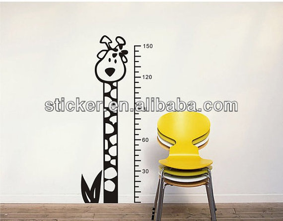 Kids height growth chart wall vinyl sticker