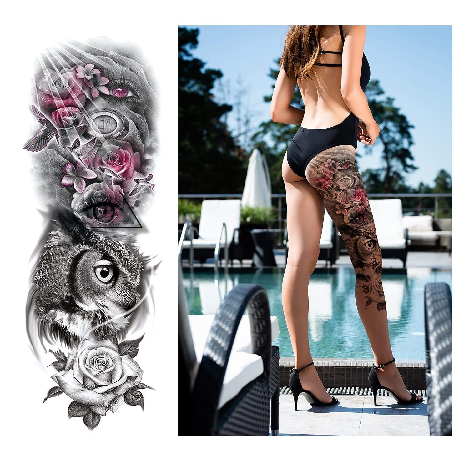 Wholesale New Arrivals Tatoo Sleeve Men Full Arm Skull Tattoo Sticker Waterproof