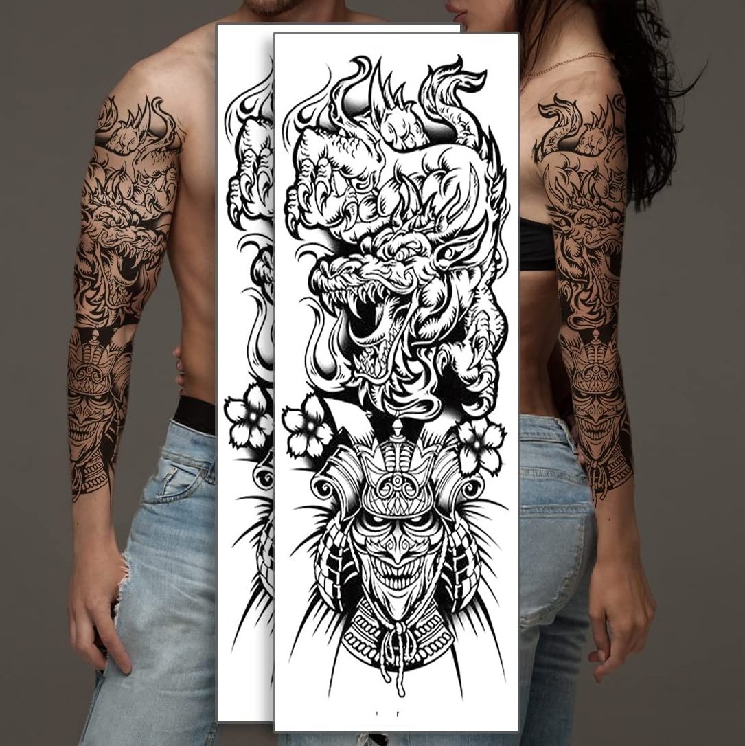 Wholesale New Arrivals Tatoo Sleeve Men Full Arm Skull Tattoo Sticker Waterproof