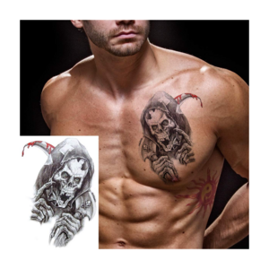 Waterproof Temporary Cool Skull Tattoo Design For Woman Men Fake Half Arm Sleeve Tattoo Sticker Body Art Tattoos Stickers