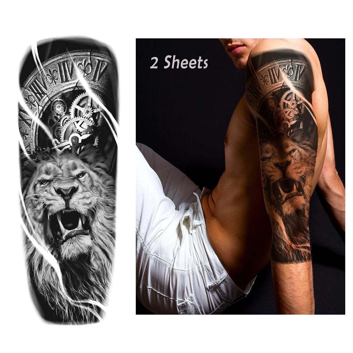 Free Samples New Design Large Size Full Arm Temporary Tattoo Sticker For Man Tattoos