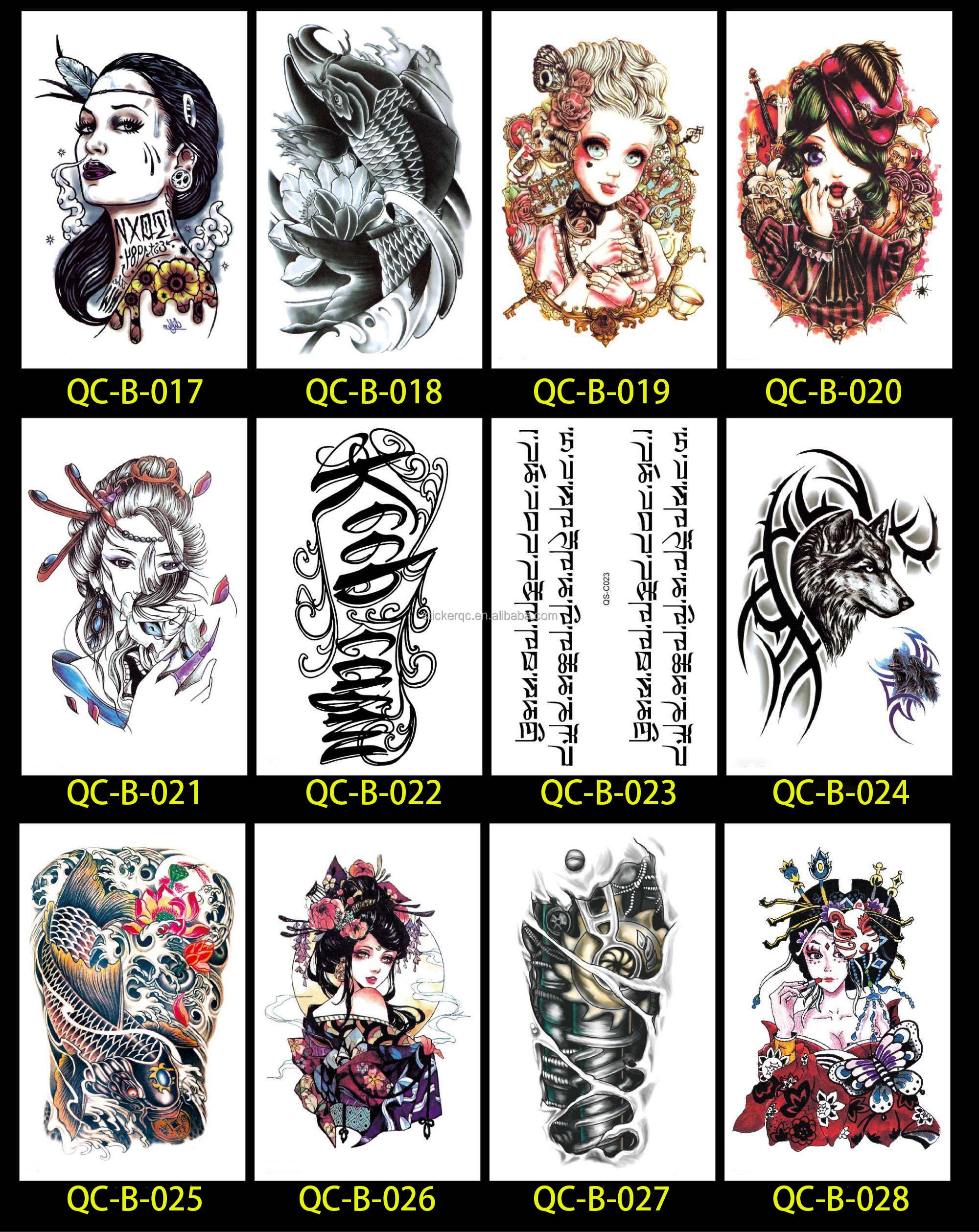 Waterproof Temporary Cool Skull Tattoo Design For Woman Men Fake Half Arm Sleeve Tattoo Sticker Body Art Tattoos Stickers