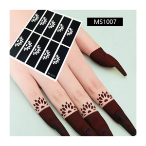 Factory Sale Adhesive India Henna Templates Tattoo Finger Stencils Reusable Temporary DIY Tattoos Stencil Henna Tattoo Stencils