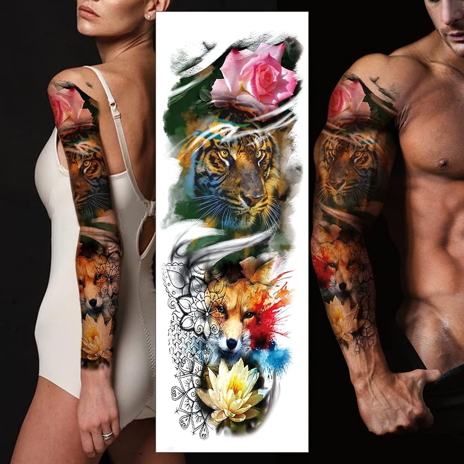 Free Samples High Quality Fashion Tattoo Sticker Realistic Body Water Transfer Temporary Full Arm Temporary Tattoo Stickers