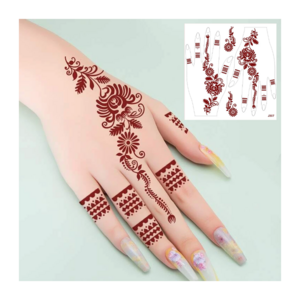 Free Sample Customized Brown White Black Waterproof Hands Nail Henna Tattoo Stickers Tattoos Sticker