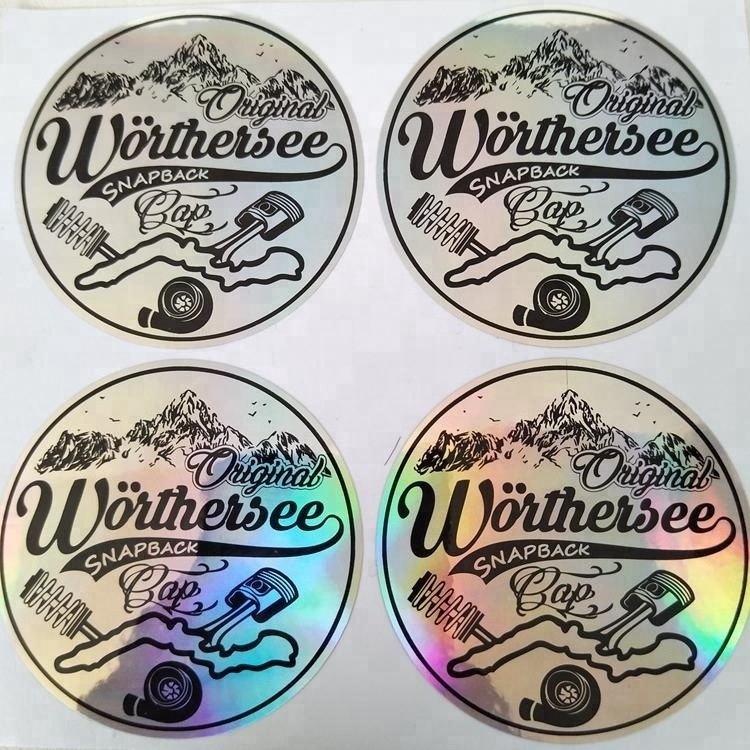 High Quality  Round Hologram Label Printing Logo Die Cut Holographic Sticker Custom Hat Stickers